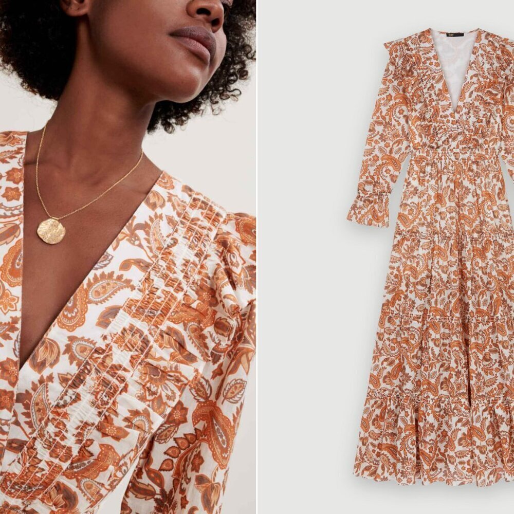 MAJE Printed Cotton Dress Size 40